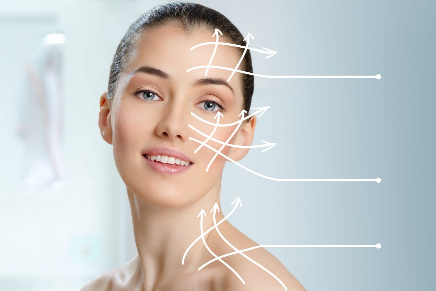 beauty woman on the bathroom background